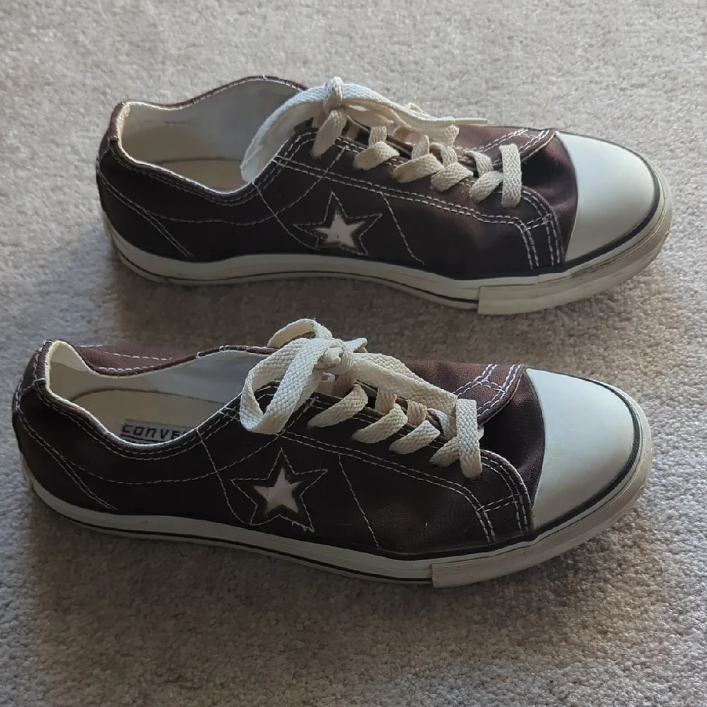 Converse One Star Brown and White Sneakers, Sz 8 - Picture 3 of 5